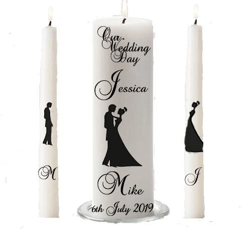  Hepburn style wedding candle set