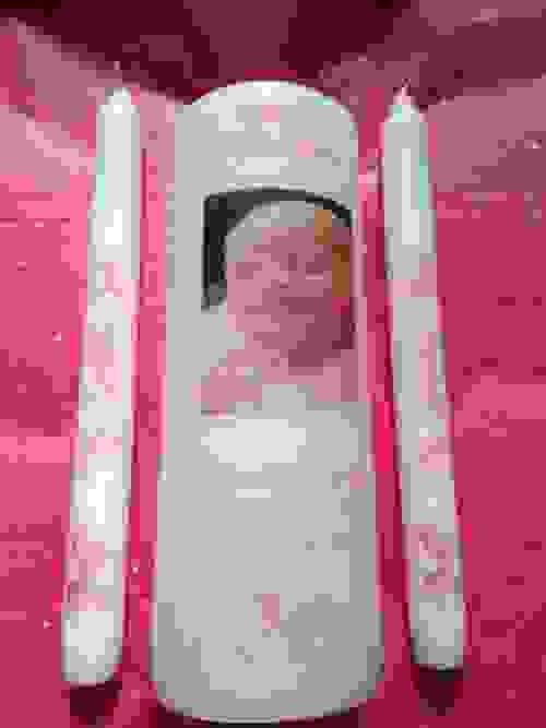 Pink christening set