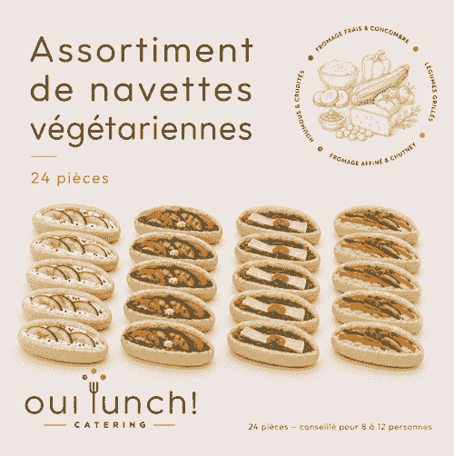 Assortiment de navettes végétariennes – 24 pièces