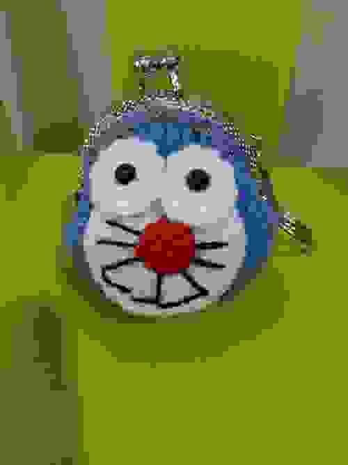 Doraemon small crochet clip pouch in 2 hues