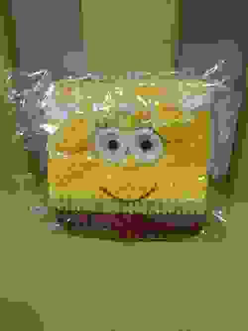 Spongebob small crochet pouch in yellow hue