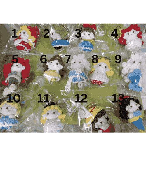 Disney Princess Series Crochet keychain( 13 options)