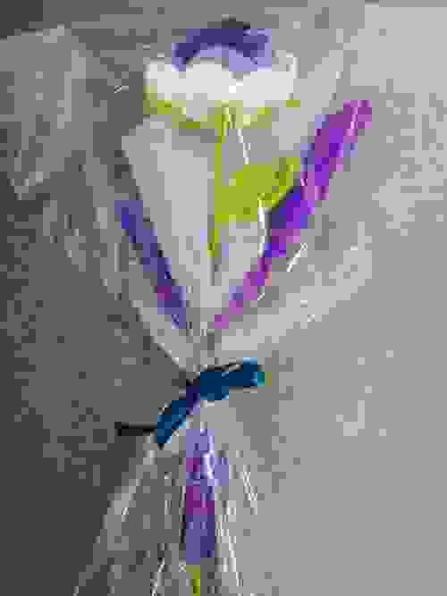 Valentine's Day flower crochet for Her in purple hue