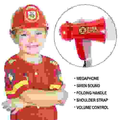 Children Role Play Toy Police Megaphone Pretend Play Fire Fighter Cosplay Set Horn Speaker Toys Kids