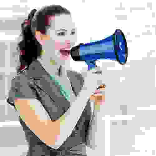 High Power 25W Portable Hand Megaphone Strap Grip Loudspeaker Recording Play Horn Tour Guide Speaker