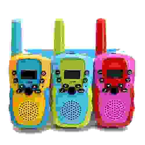 2pcs Children Mini Portable LCD UHF Frequency Auto Radio Wireless Travel Walkie Talkie Megaphone 