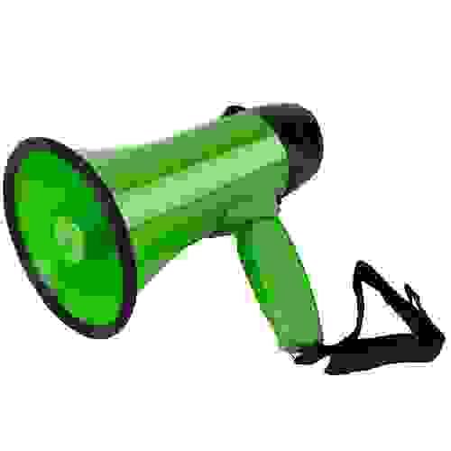 Portable handheld 25 watt amplifier with alarm speaker, recording speaker, tour guide speaker