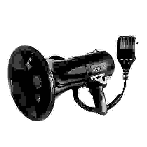 50 watt portable amplifier speaker with voice and alarm modes,equipped with volume control and strap