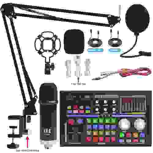 Recording Studio Package with Voice Changer, Sound Card-Audio Interface for Live Streaming TikTok