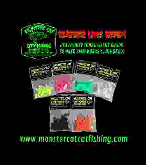 MONSTER CAT HEAVY DUTY TOURNAMENT GRADE 8MM  RUBBER LINE BEADS 50 COUNT