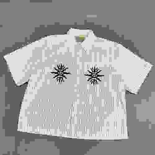 白色條紋Crop Shirt