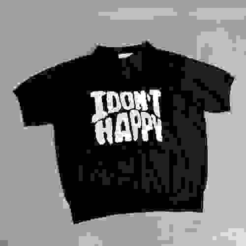 黑色I Don’t Happy Polo