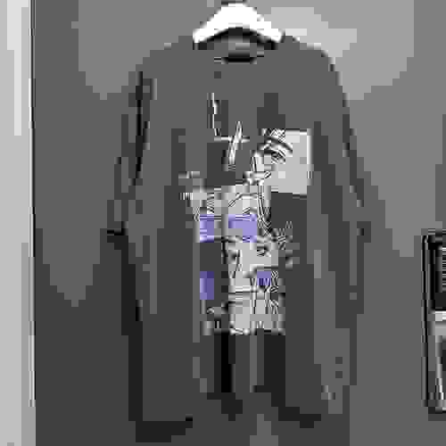 洗水灰黑色4格Print Tee