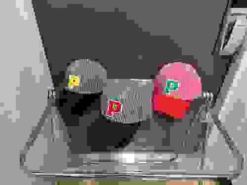 P字條紋Cap
