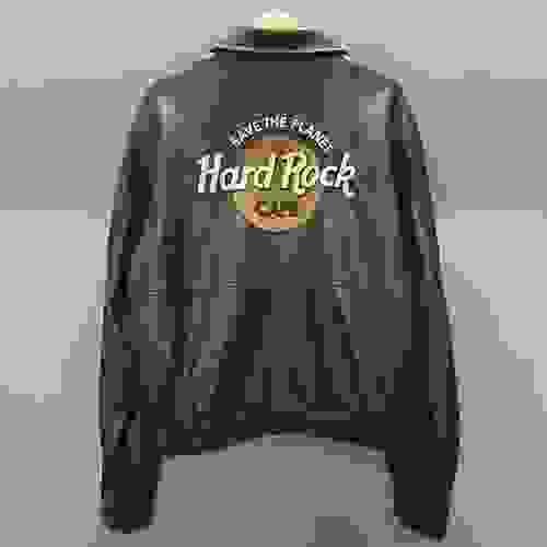 啡色刺繡Hard Rock皮褸
