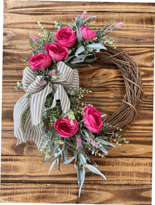 Pink Peony Wreath
