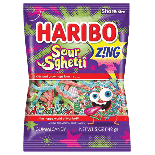 Haribo Sour S'ghetti Gummi - 5oz bag
