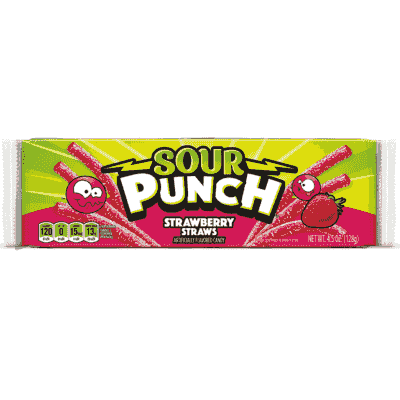 Sour Punch Candy Straw - Strawberry