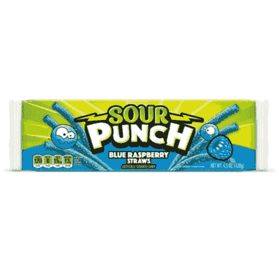 Sour Punch Candy Straw - Blue Raspberry