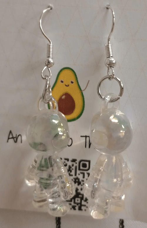Clear Astronaut Earrings