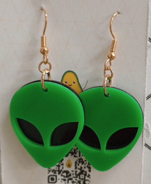 Alien Earrings-Green