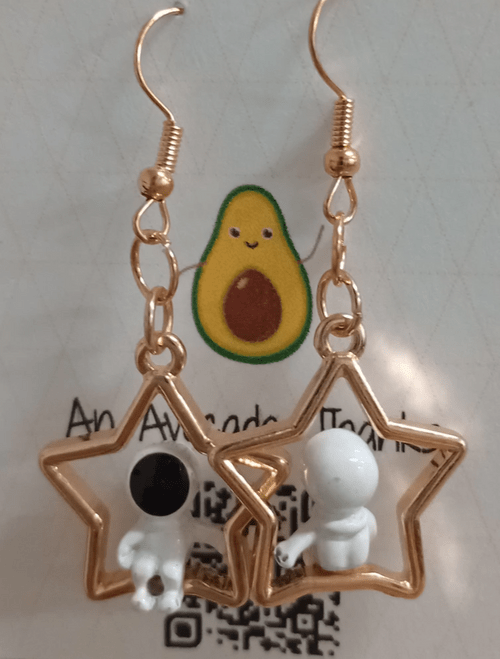Astronaut in Star Earrings