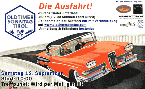 OST-Ausfahrt durchs Tiroler Unterland am 12.9.2026