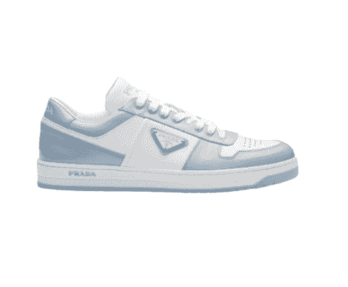 PRADA downtown sneaker white and light blue