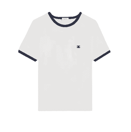 CELINE slim fit white blue details 