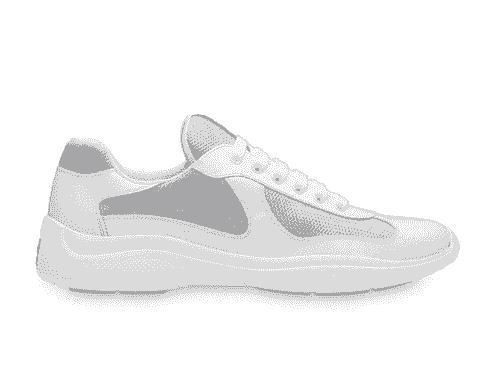 Prada baskets America's Cup white detail