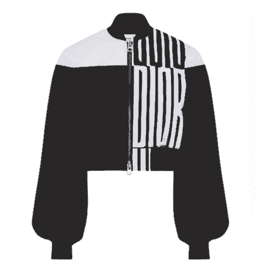 Bomber court à manches bouffantes Jacquard