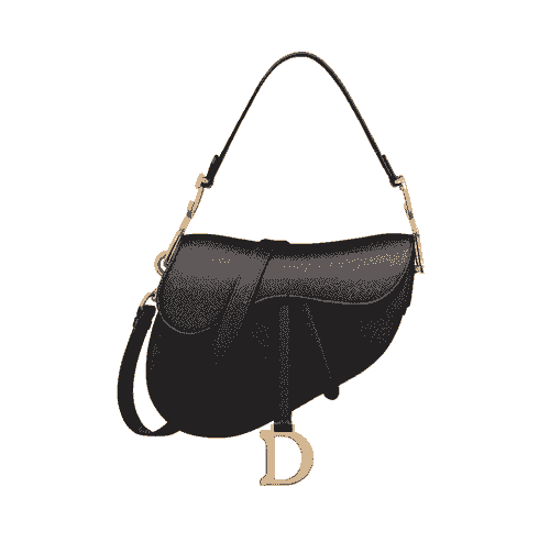 Dior Saddle Bag Black Grained Calfskin