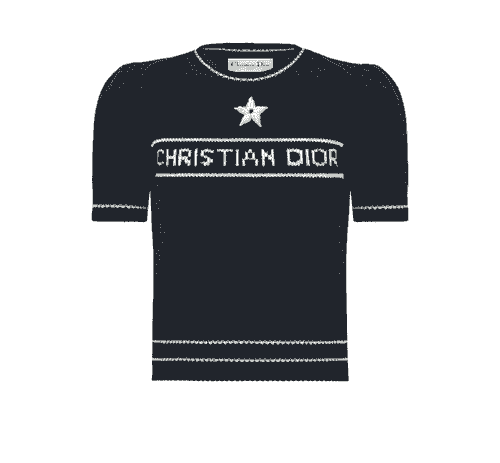 Christian Dior Short-Sleeved Sweater BLUE NAVI