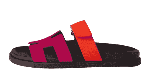 Sandales chypre Hermès purple and orange
