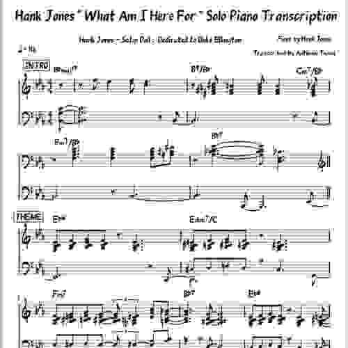 Hank Jones Solo Piano on "What Am I Here For" Piano Transcription