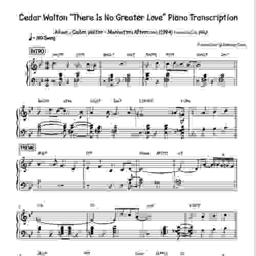 Cedar Walton "There Is No Greater Love" Piano Transcription