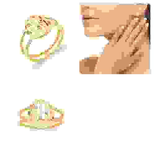 Bague tressée tutti frutti plaqué or 18k 
