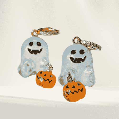 Spooky Ghost & Pumpkin Earrings