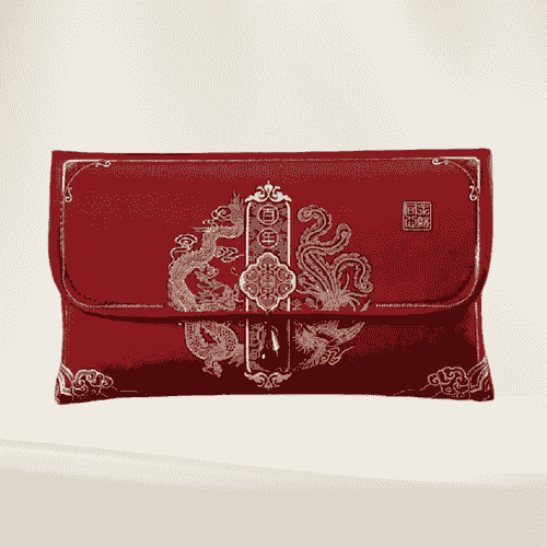 Phoenix & Dragon Red Wedding Clutch – 百年好合 Design