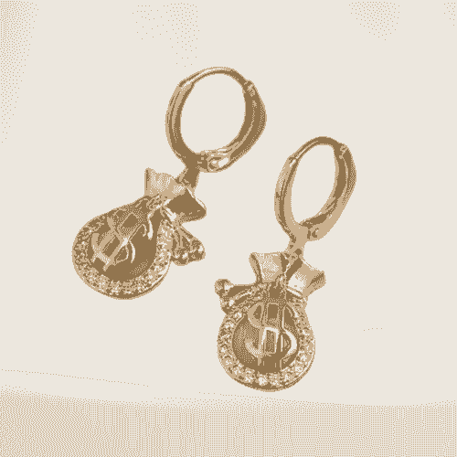 Money Bag Earrings – Statement Luck & Wealth Dangles