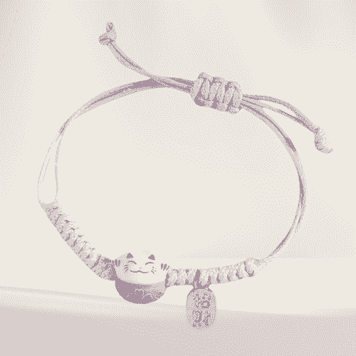 Lucky Neko Lavender Cord Bracelet