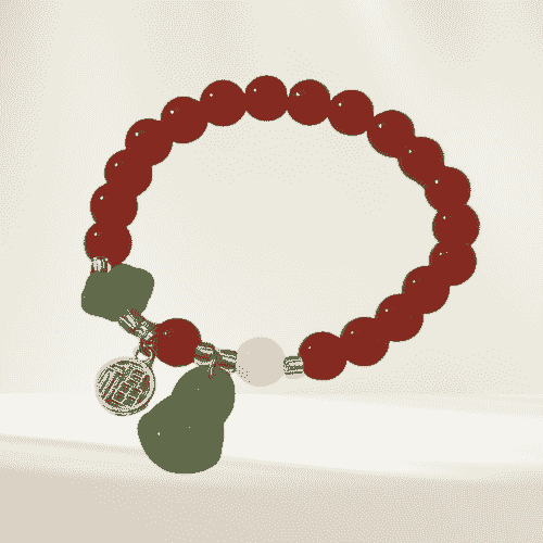 Lucky Maitreya Buddha Red Bead Bracelet