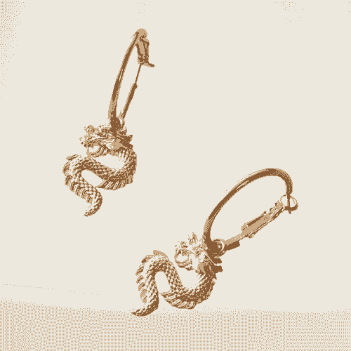 Dragon Charm Hoop Earrings – Bold, Symbolic Style