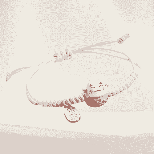 Lucky Neko Pink Cord Bracelet