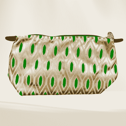 Green & Gold Ikat Cosmetic Bag – Exclusive Edition