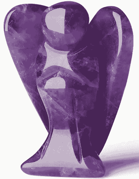Pocket-Sized Amethyst Guardian Angel Carving