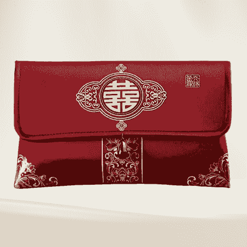 Imperial Red Wedding Clutch with Double Happiness Symbol