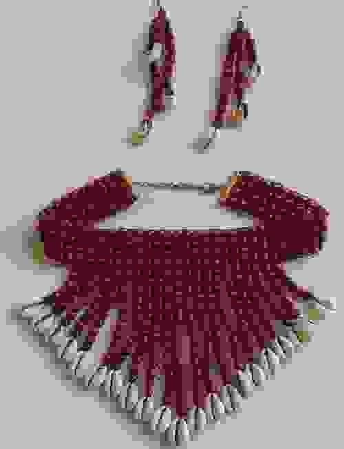 Choker Cowrie Shell Necklace/ Earring Set