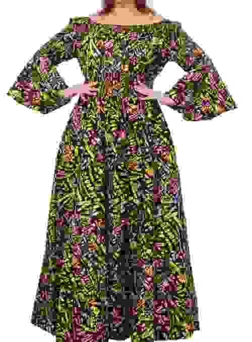 Women Bell Sleeves Long Dress