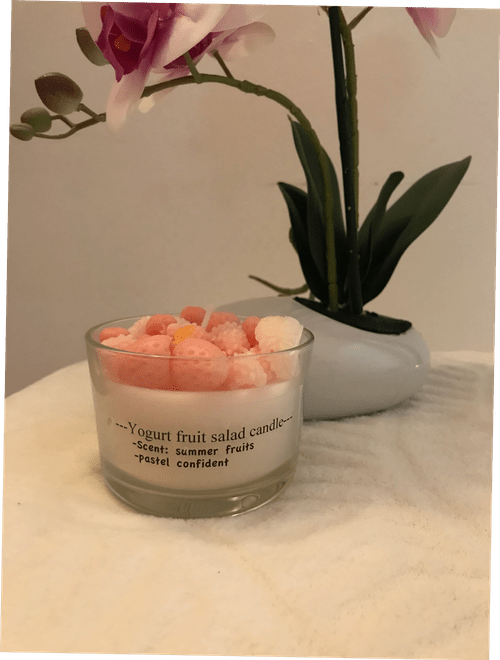 Yogurt fruit salad candle 